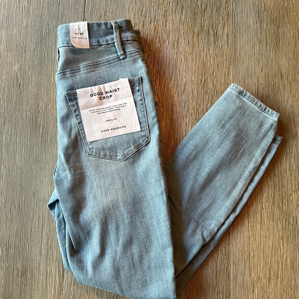 NWT Good American Good Waist Crop Jeans Size 6/28